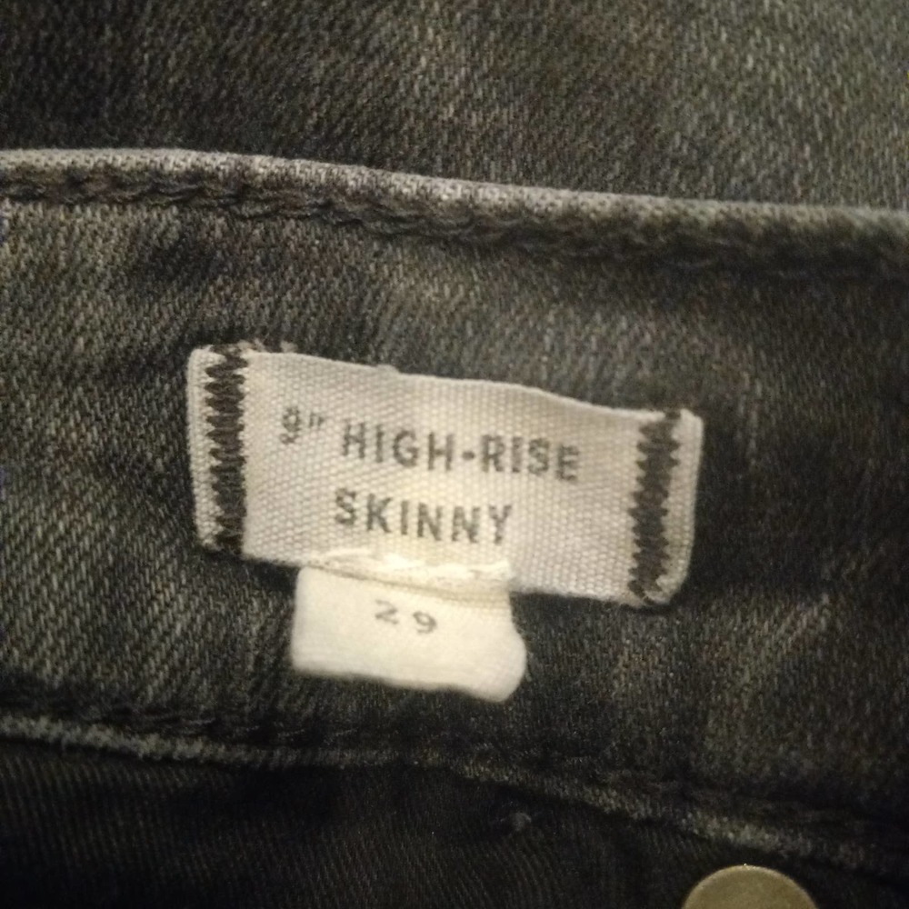 Madewell Black Button Fly High Rise Skinny Jeans - Picture 5 of 6